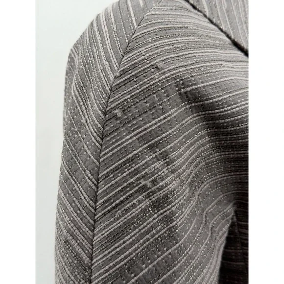 Ann Taylor Jacket Womens Small Gray Taupe Textured Blazer Snap Front Office Work - Picture 4 of 10